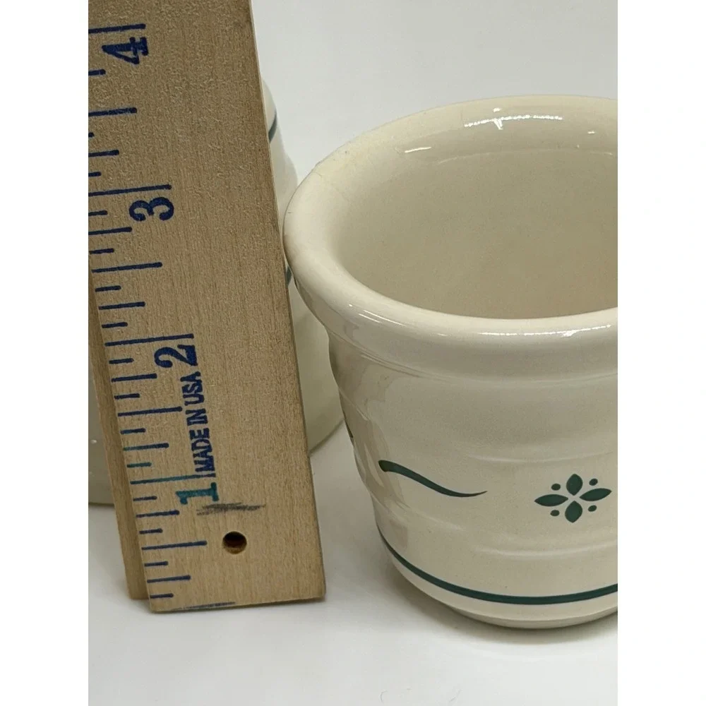 Longaberger Votive Candle Holder Green Woven Traditions Heritage‎ Pottery Set 2